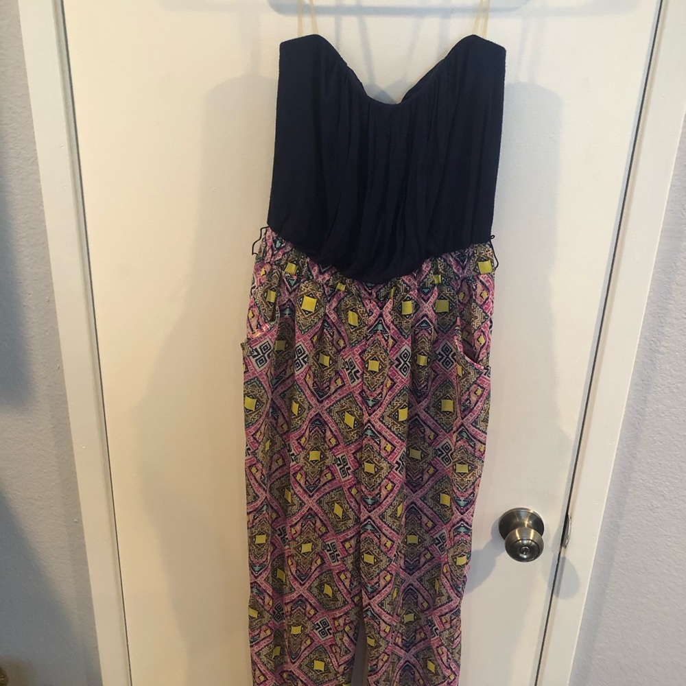 Fun tube top romper with pockets!